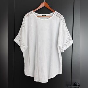 Elegant White Eyelet Blouse